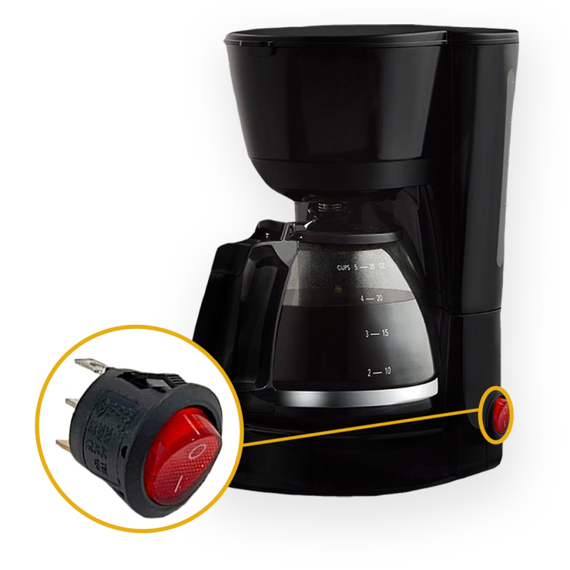 Switch Rojo para Cafetera parte Encedido